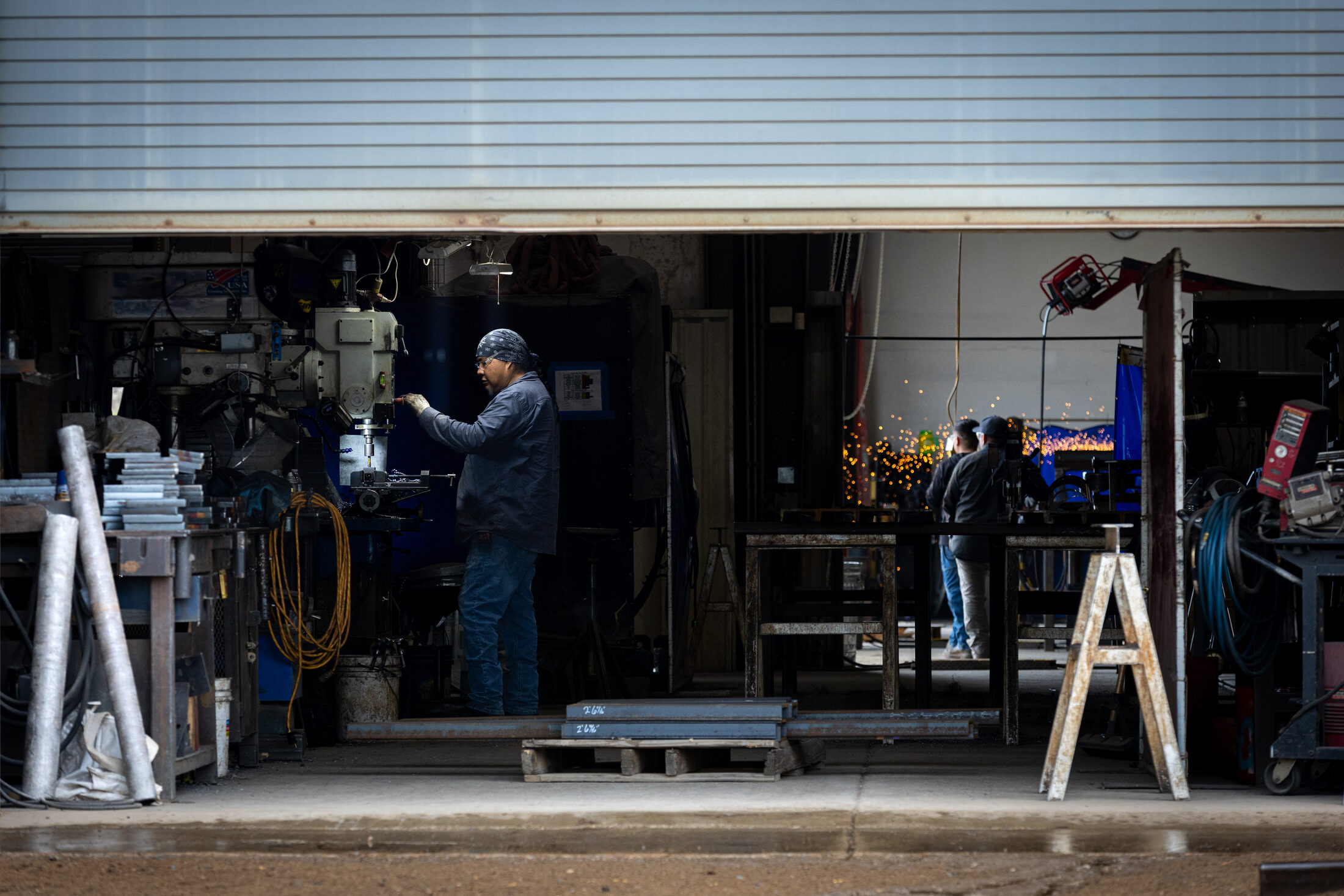 C&J team members at work in the fabrication shop